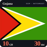 Karta eSIM Internet Gujana 10 GB na 30 dni - bez rejestracji