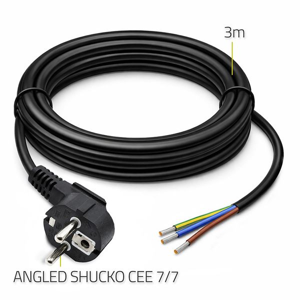 Qoltec przewód zasilający Schuko kątowy 3m zdjęcie 3
