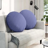 Poduszki na siedziska 2 pcs Niebieski dżins Ø60 x 21 cm tkanina