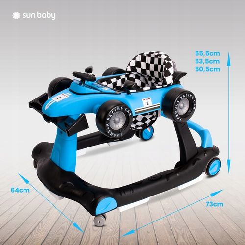 Interaktywny Chodzik jeździk pchacz Wyścigówka Formuła 1 3w1 niebieski na Arena.pl