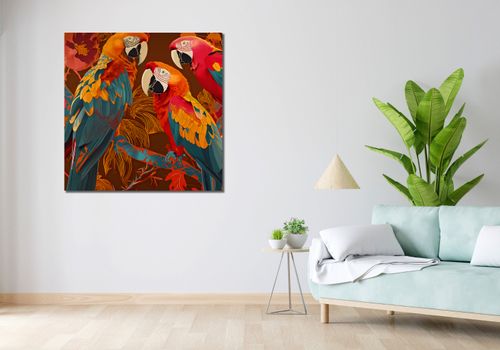 Obraz 100x100cm Kolorowe Ary na Arena.pl