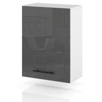 szafka kuchenna wisząca modułowa z uchwytami 50cm spremium szary połysk