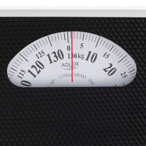 Klasyczna Waga Łazienkowa MECHANICZNA Analogowa do 136kg CZARNA Adler na Arena.pl