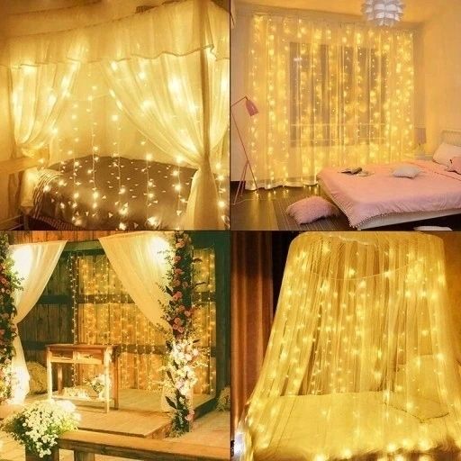 Kurtyna LED USB 5V 300LED 3x3m + pilot biała ciepła zdjęcie 4