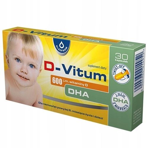 D-Vitum 600 j.m., witaminy D, DHA, 30 kapsułek zdjęcie 1
