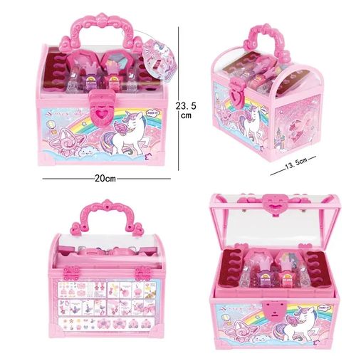 Kuferek Do Makijażu Dla Dzieci Zestaw Kosmetyków Bezpieczne Cienie Pomadki na Arena.pl