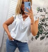 MADE ITALY ŚWIETNA BLUZKA GROSZKI UNI M/L