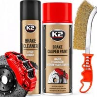 K2 ZESTAW LAKIER FARBA DO MALOWANIA ZACISKÓW HAMULCOWYCH SPRAY CZERWONY
