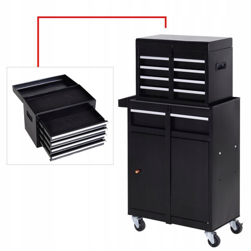 wózek narzędziowy 5 szuflad 52,5 x 28 x 104,5 cm - czarny na Arena.pl