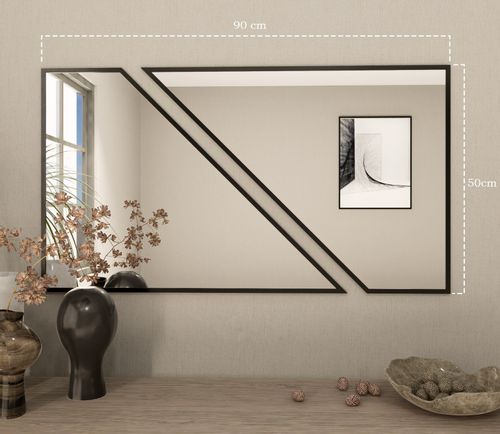 Lustro ścienne loftowe 50x90cm - czarna rama na Arena.pl