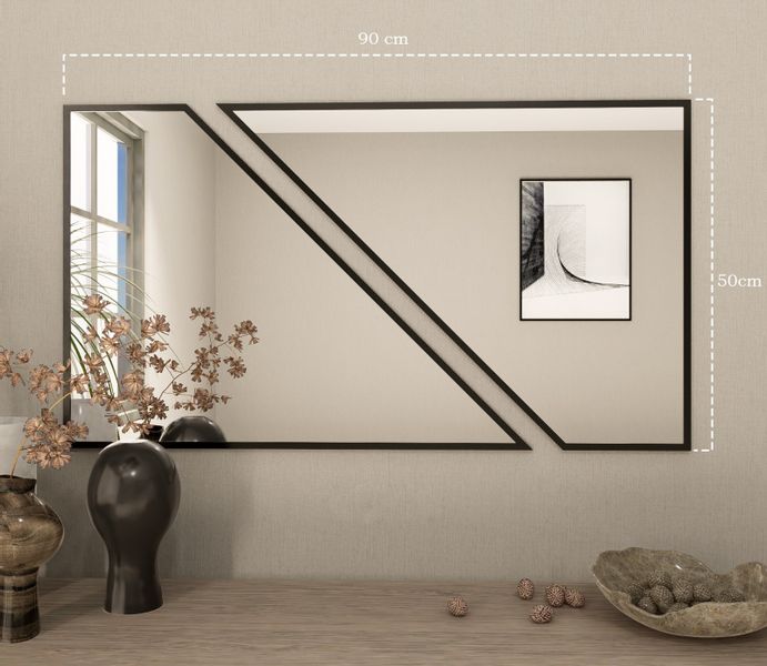 Lustro ścienne loftowe 50x90cm - czarna rama zdjęcie 2