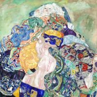 Plakat 50x50cm Dziecko, Gustaw Klimt Vintage do Salonu
