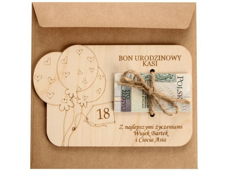 Kartka na urodziny Bon podarunkowy PREZENT na 3 11 18 40 urodziny zdjęcie 1