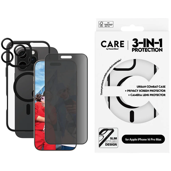 panzerglass flagship 3-in-1 privacy bundle iphone 16 pro max zdjęcie 1