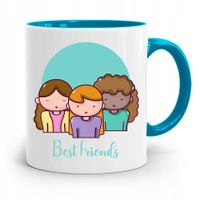 Kubek Błękitny Przyjaciel Najlepsze Przyjaciółki Z Nadrukiem Ze Zdjęciem