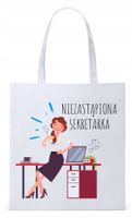 Dla Sekretarki Na Prezent Torba Eco Biała Shopper Z Nadrukiem Ze Zdjęciem