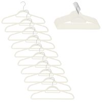 Wieszaki na ubrania 20 szt. welurowe odzieżowe do szafy, ecru