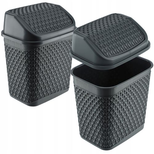 KADAX Kosz Na Śmieci Łazienkowy Szary 6,2L Uchylny Pojemnik na Arena.pl