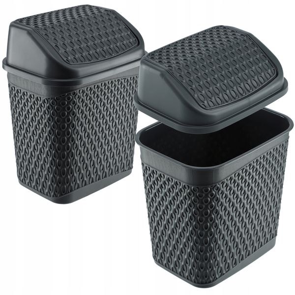 KADAX Kosz Na Śmieci Łazienkowy Szary 6,2L Uchylny Pojemnik zdjęcie 10