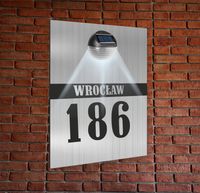 TABLICZKA ADRESOWA oświetlona led pionowa nierdzewna numer na dom