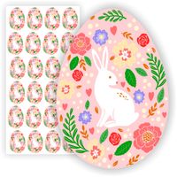 ETYKIETY nalepki arkusz naklejek jajka pisanki WIELKANOCNE 24 szt. 5cm