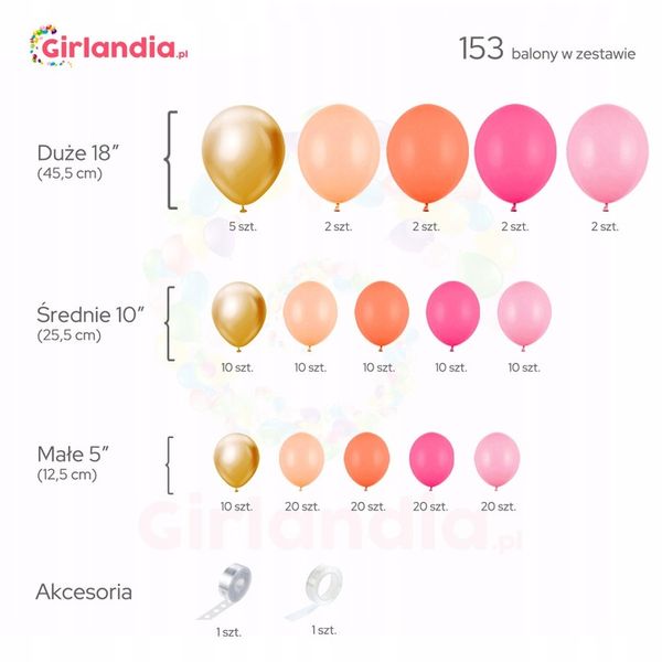 ZESTAW BALONÓW GIRLANDA BALONOWA NA URODZINY ŚLUB zdjęcie 2