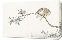 Obraz 60x40cm Pied Kingfisher, Kashu Japoński Vintage do Salonu