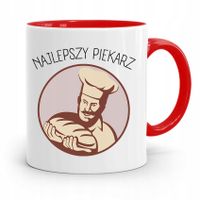 Kubek Czerwony Dla Piekarza Najlepszy Piekarz Z Nadrukiem Ze Zdjęciem