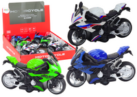 Motocykl Sportowy z Napędem Frykcyjnym 3 Kolory Biały Zielony Niebieski