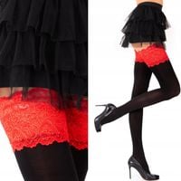 Pończochy samonośne 100 DEN VELUR z SZEROKĄ kwiatową koronką Fenome 5/6