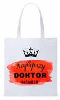 Dla Doktora Lekarza Torba Eco Biała Shopper Z Nadrukiem Ze Zdjęciem
