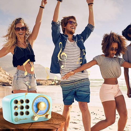 Radio Kuchenne Fm Feegar Retro Blue Przenośne Sieciowe Bluetooth 10H Sd Aux na Arena.pl