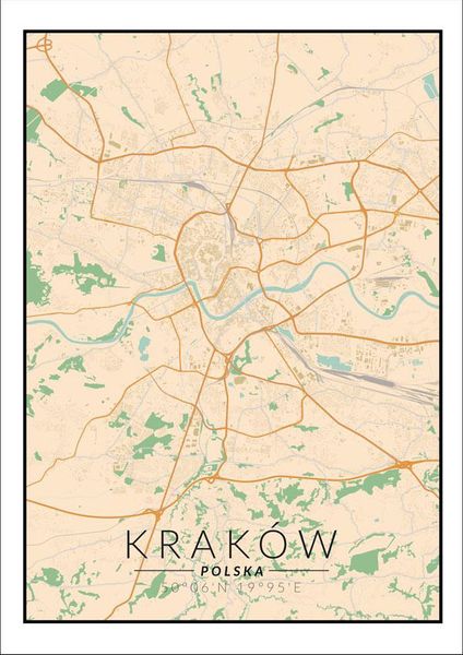 Kraków mapa kolorowa - plakat 20x30 cm zdjęcie 1