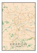 Kraków mapa kolorowa - plakat 59,4x84,1 cm