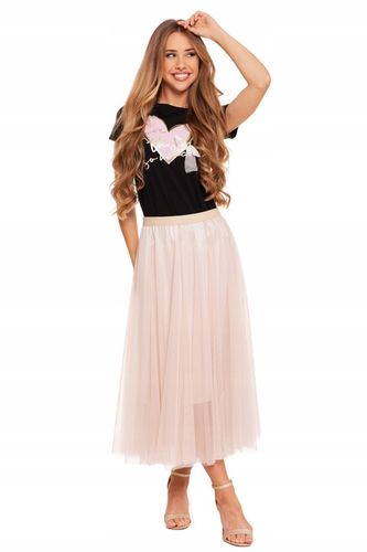 SPÓDNICA TIUL DLA NIEJ DAMSKA DO POŁOWY UDA ELEGANCKA MORAJ L/XL BEŻOWA na Arena.pl