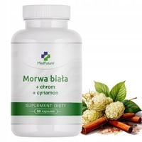 Morwa biała (ekstrakt) z chromem i cynamonem Kontrola łaknienia odchudzanie