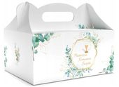 Pudełka na ciasto dla gości Komunia Święta eukaliptus, 5 szt.