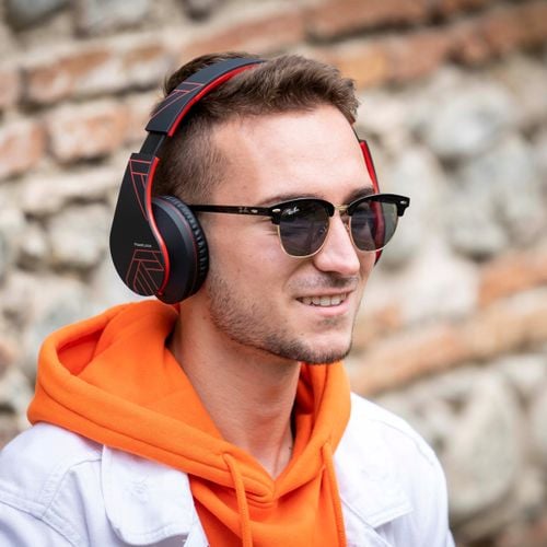 słuchawki powerlocus bezprzewodowe czarno-czerwone bluetooth / microsd / fm na Arena.pl