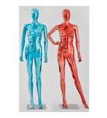 Manekin żeński abstrakcyjny galwaniczny błyszczący czerwony niebieski