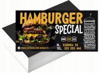 Wizytówki firmowe Foliowane 1000szt różne wzory HAMBURGER SPECIAL