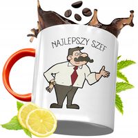 Kubek Pomarańczowy Dla Szefa Prezent Z Nadrukiem Ze Zdjęciem