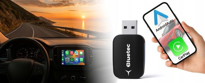 BEZPRZEWODOWY ADAPTER MODUŁ CARPLAY ANDROID AUTO WIFI BLUETOOTH 5.0 zdjęcie 2
