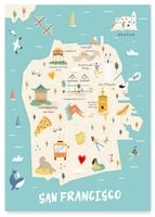 Plakat mapa ilustracja San Francisco 70x100 cm