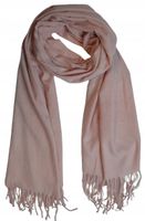 Cashmere - ciepły modny szalik frędzle srebrne dżety Pudrowy róż 07