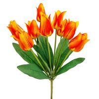 TULIPAN SZTUCZNY TULIPANY POMARAŃCZOWE BUKIET SZTUCZNE KWIATY 9 sztuk