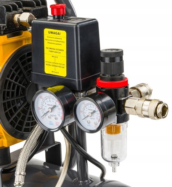 KOMPRESOR BEZOLEJOWY 6L SPRĘŻARKA 8 BAR 150l/min 230V SEPARATOR CICHY 59dB zdjęcie 6