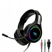 DRAGON BREATH PODŚWIETLANE SŁUCHAWKI NAUSZNE GAMINGOWE RGB Z MIKROFONEM
