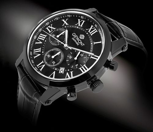 zegarek męski giewont chronograph sapphire czarny gw6260-a3 na Arena.pl