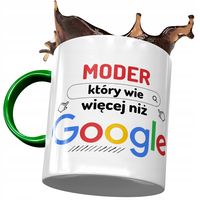 Kubek Zielony Dla Modera Wie Więcej Niż Google Z Nadrukiem Ze Zdjęciem