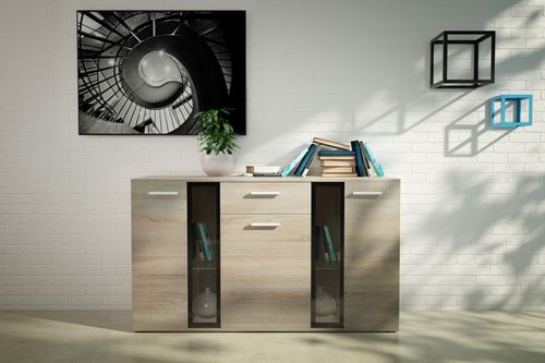 Zestaw Mebli pokojowych Szafa + Komoda + Ława Dąb Sonoma na Arena.pl
